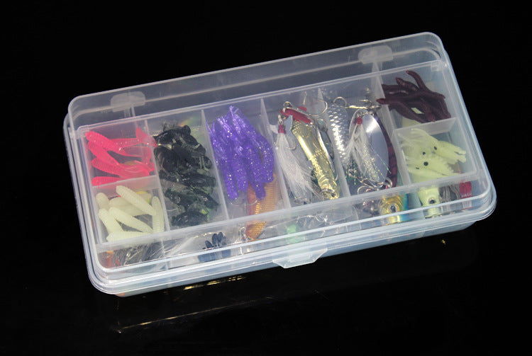 Soft Plastic Fishing Lures Set - 100 Pieces with Sequins