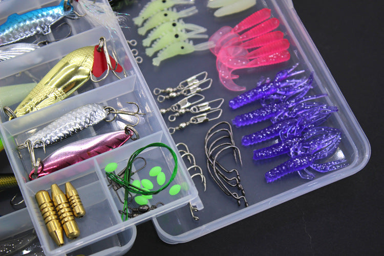 Soft Plastic Fishing Lures Set - 100 Pieces with Sequins