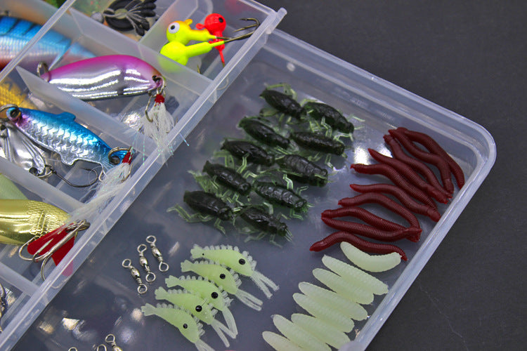 Soft Plastic Fishing Lures Set - 100 Pieces with Sequins