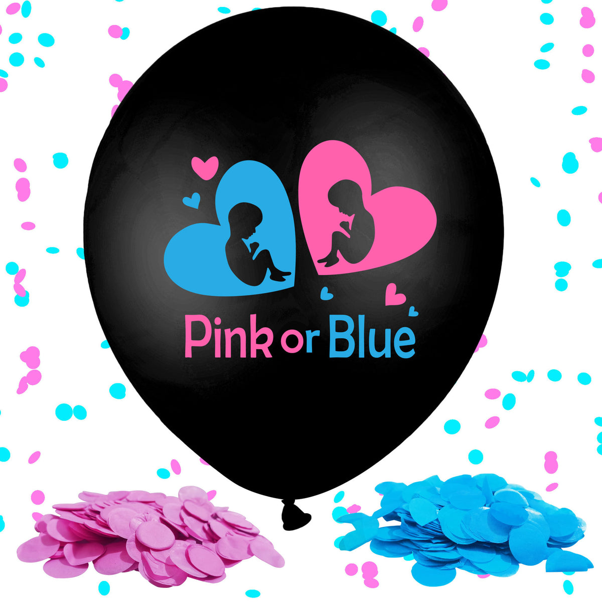 Baby Gender Reveal Balloon Flag Set - Card Pull Flag for Gender Secret Celebration