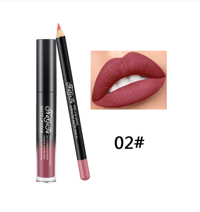 Waterproof Moisturizing Liquid Lipstick - 12 Colors, Long-Lasting Matte Lip Gloss & Lip Liner Set