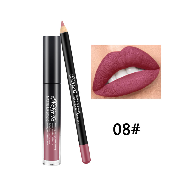 Waterproof Moisturizing Liquid Lipstick - 12 Colors, Long-Lasting Matte Lip Gloss & Lip Liner Set