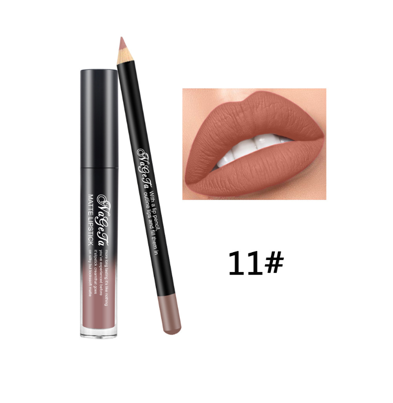 Waterproof Moisturizing Liquid Lipstick - 12 Colors, Long-Lasting Matte Lip Gloss & Lip Liner Set