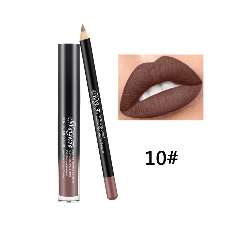 Waterproof Moisturizing Liquid Lipstick - 12 Colors, Long-Lasting Matte Lip Gloss & Lip Liner Set