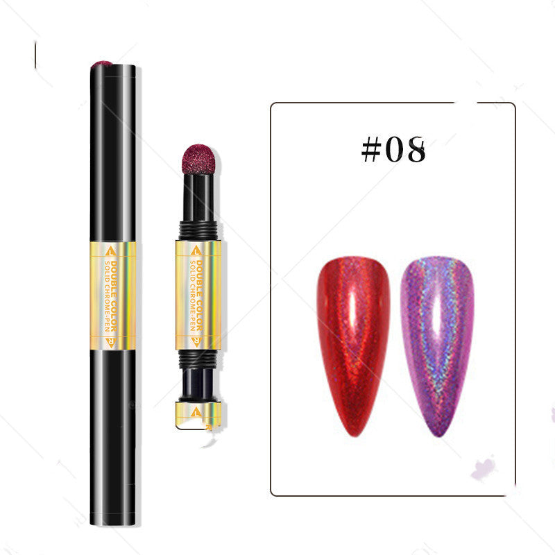 Mirror Powder Cushion Pen - Aurora Fairy Powder for Nail Art & Makeup