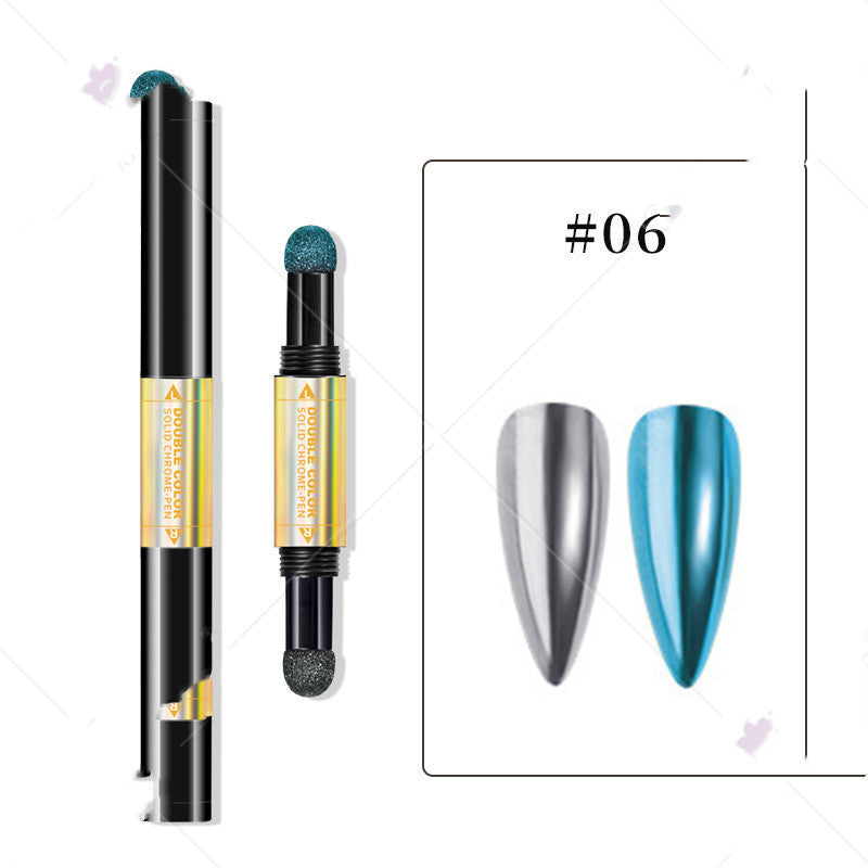 Mirror Powder Cushion Pen - Aurora Fairy Powder for Nail Art & Makeup