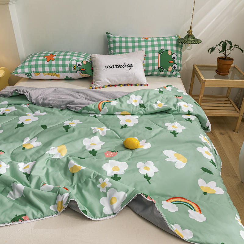 Summer Cotton Rainbow Flower Quilt Cover Set - Multiple Sizes & Styles