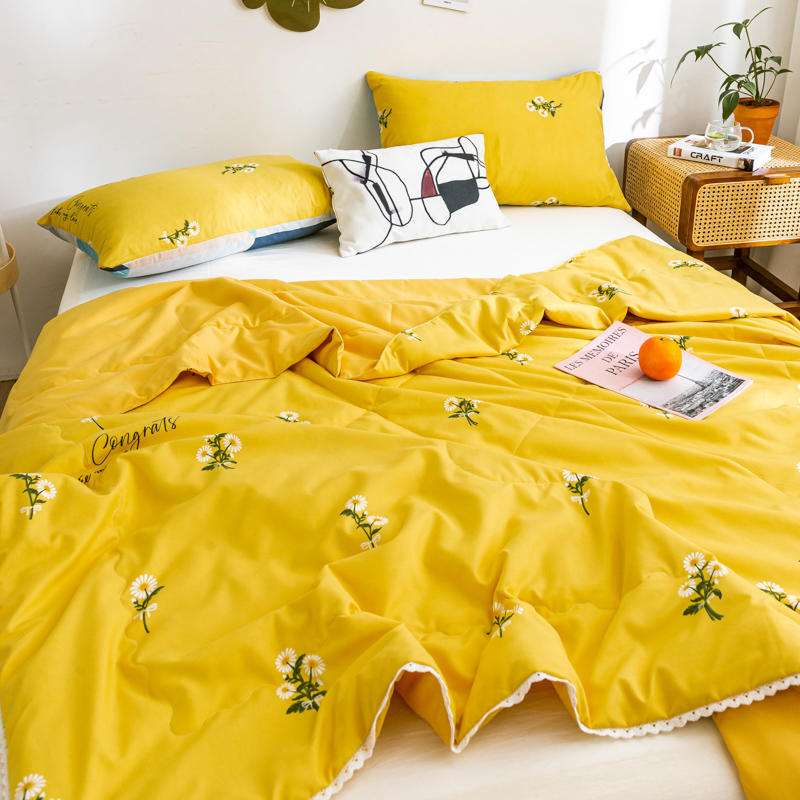 Summer Cotton Rainbow Flower Quilt Cover Set - Multiple Sizes & Styles