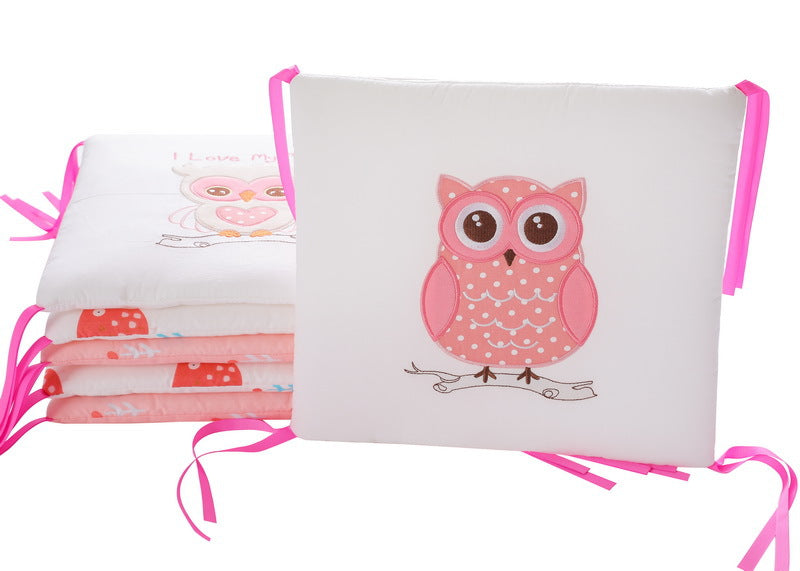 Fairy Tale Baby Bedding Set - Pink Owl 30cm 6PCS Cotton Crib Bedding