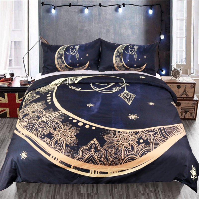Customizable 3-Piece Quilt Cover Set - Geometric Pattern Bedding