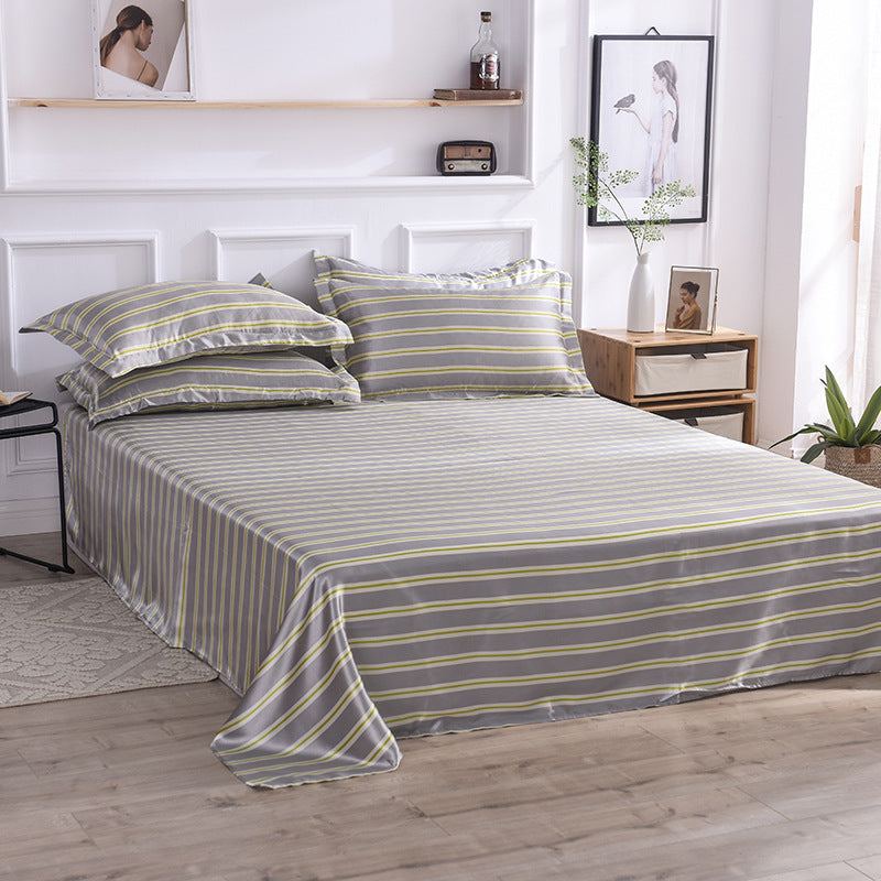 Ice Silk Bed Sheet Set for Single Bed - Summer Home Textile Kit