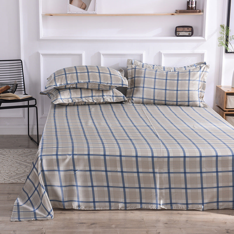 Ice Silk Bed Sheet Set for Single Bed - Summer Home Textile Kit