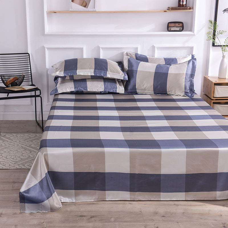 Ice Silk Bed Sheet Set for Single Bed - Summer Home Textile Kit