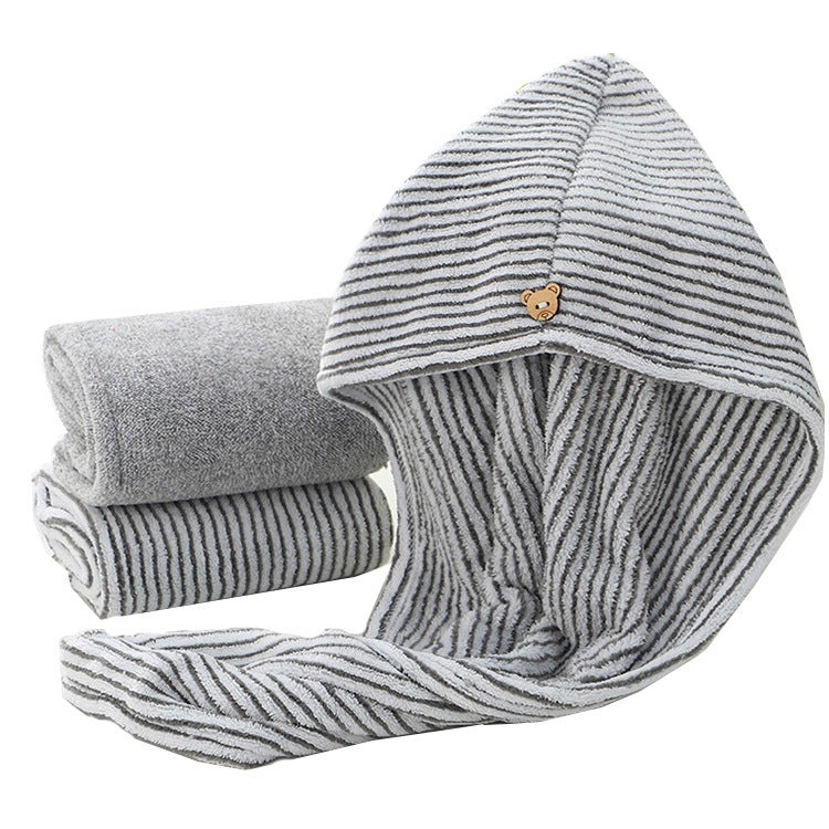 Bamboo Charcoal Hair Towel - Absorbent & Gentle for All Hair Types