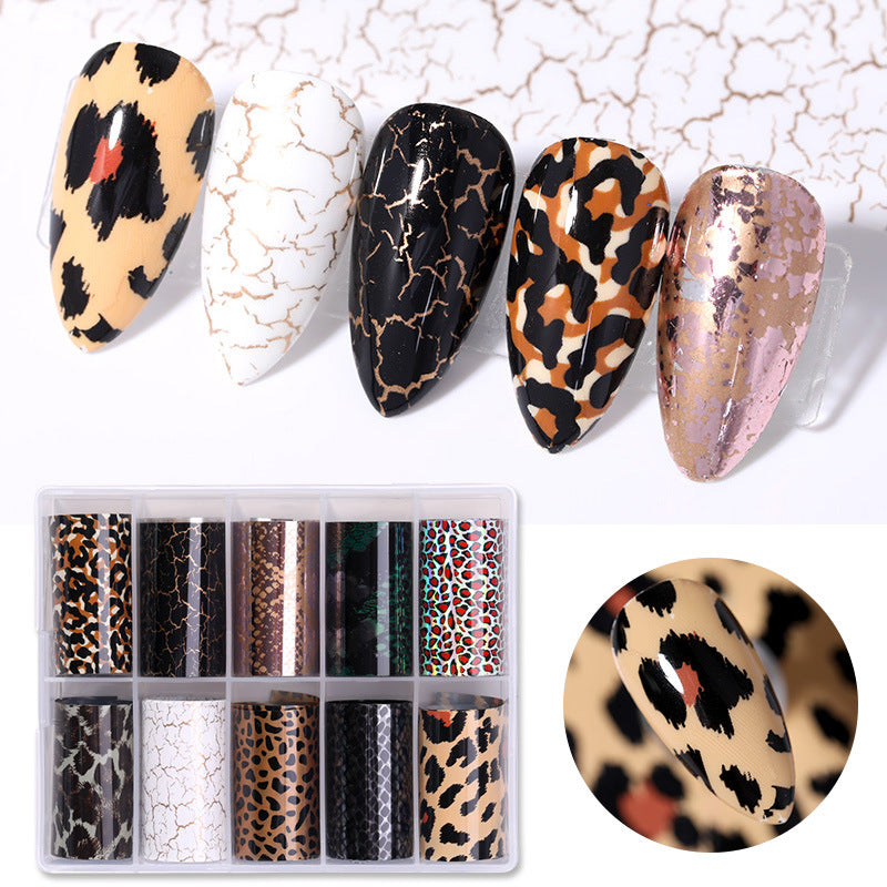 Manicure Nail Sticker Set with Snake and Star Designs - Multiple Colors