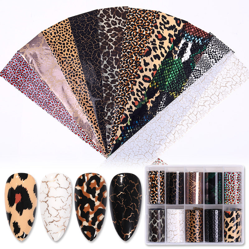 Manicure Nail Sticker Set with Snake and Star Designs - Multiple Colors