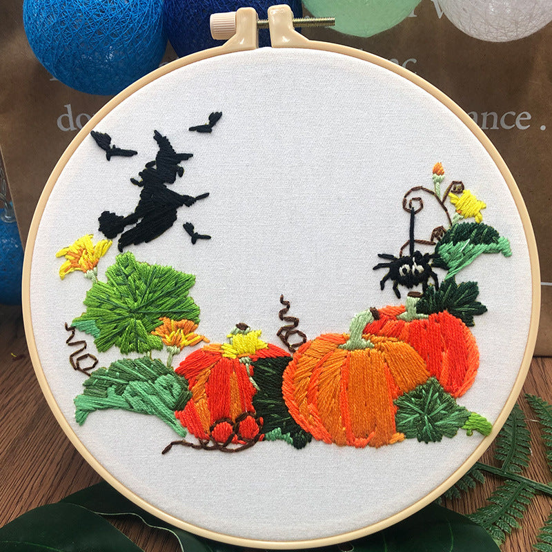 Basic Embroidery Kit for Beginners - Cross Stitch Material Pack with Cotton and Linen