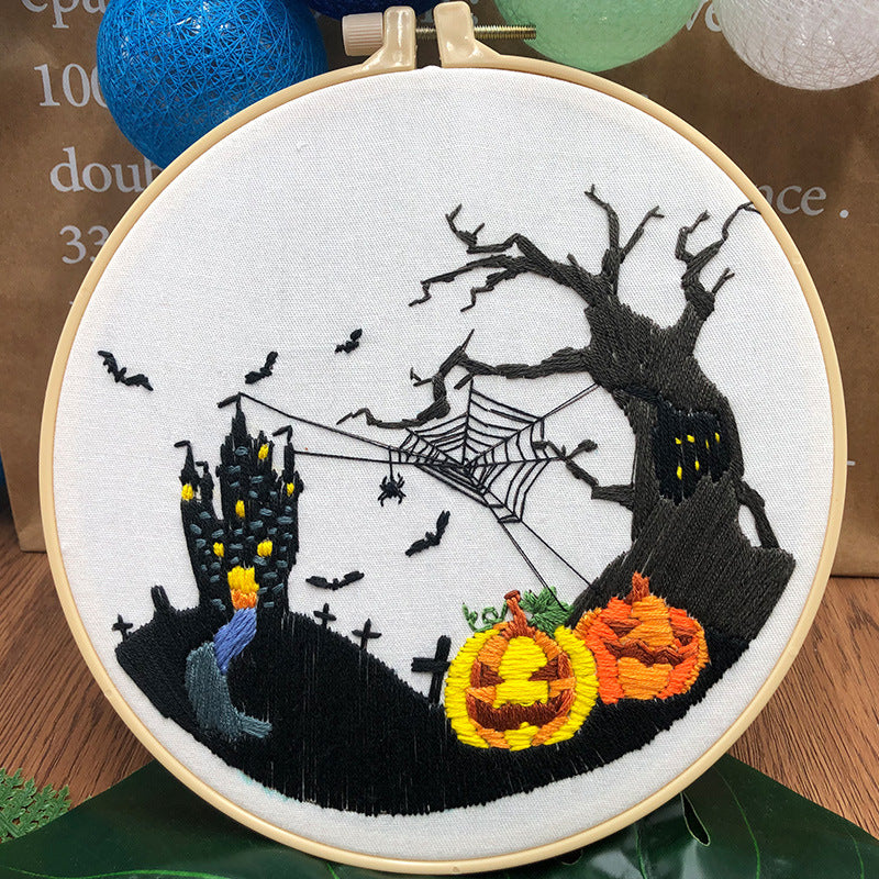 Basic Embroidery Kit for Beginners - Cross Stitch Material Pack with Cotton and Linen