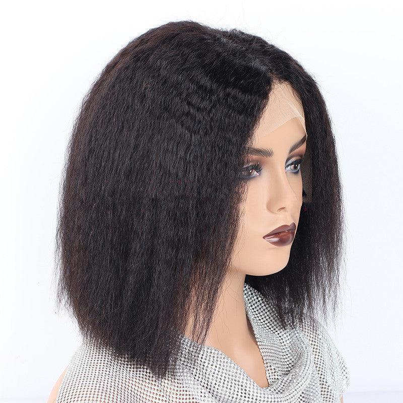 Kinky Straight Front Human Hair Wig - Multiple Sizes