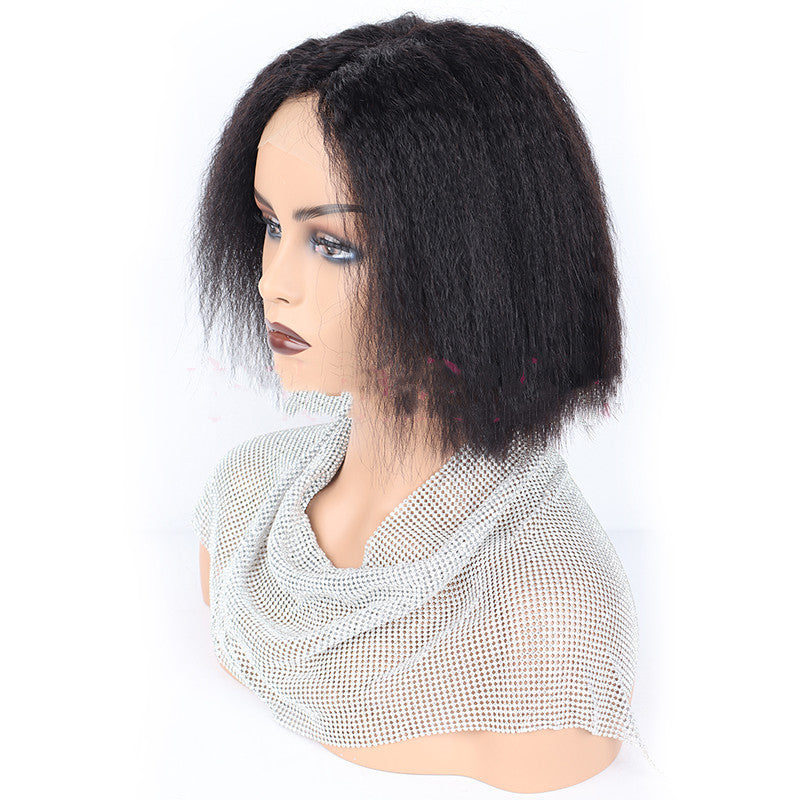 Kinky Straight Front Human Hair Wig - Multiple Sizes