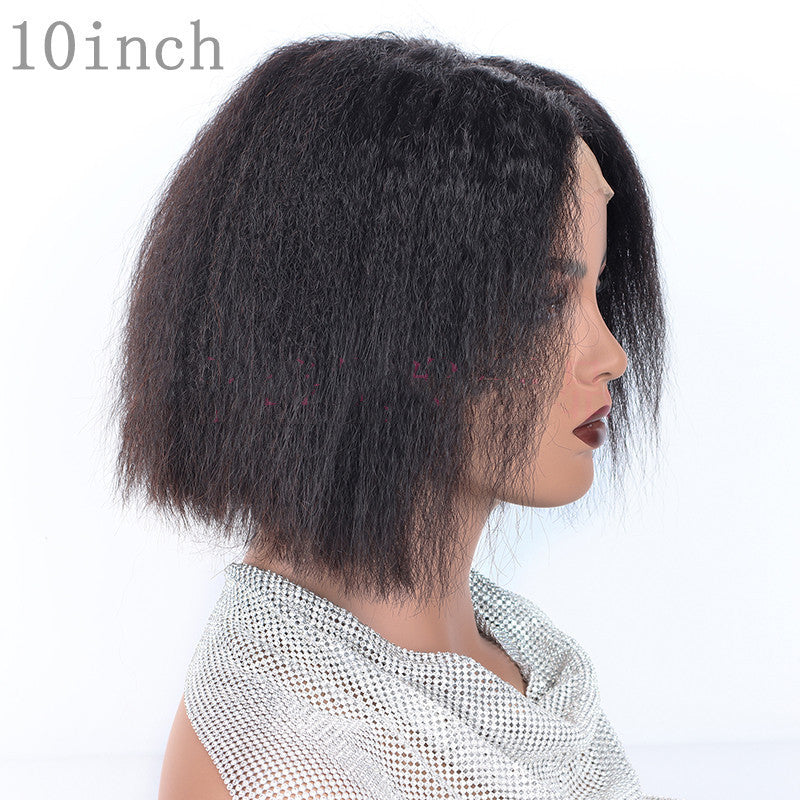 Kinky Straight Front Human Hair Wig - Multiple Sizes