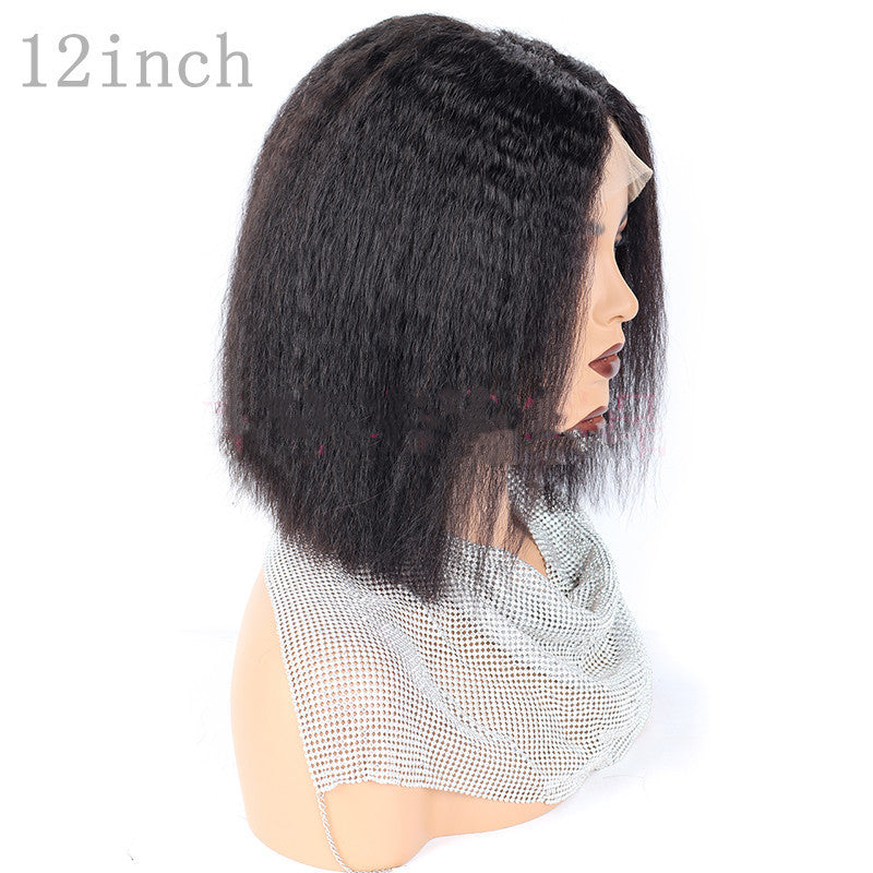 Kinky Straight Front Human Hair Wig - Multiple Sizes
