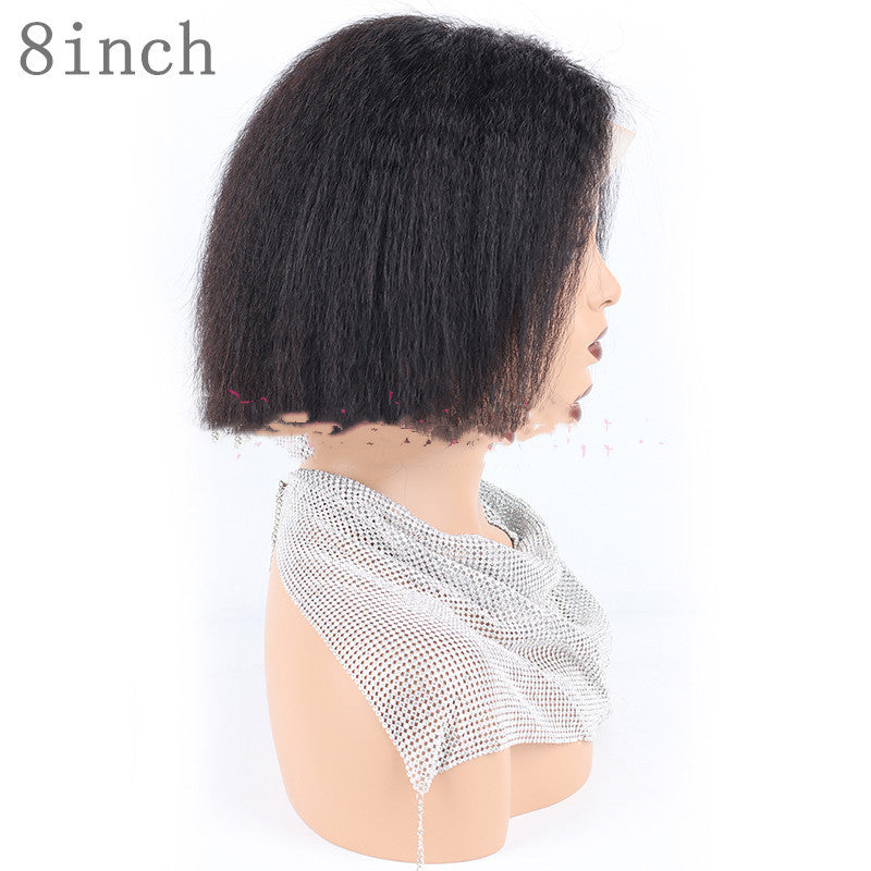 Kinky Straight Front Human Hair Wig - Multiple Sizes