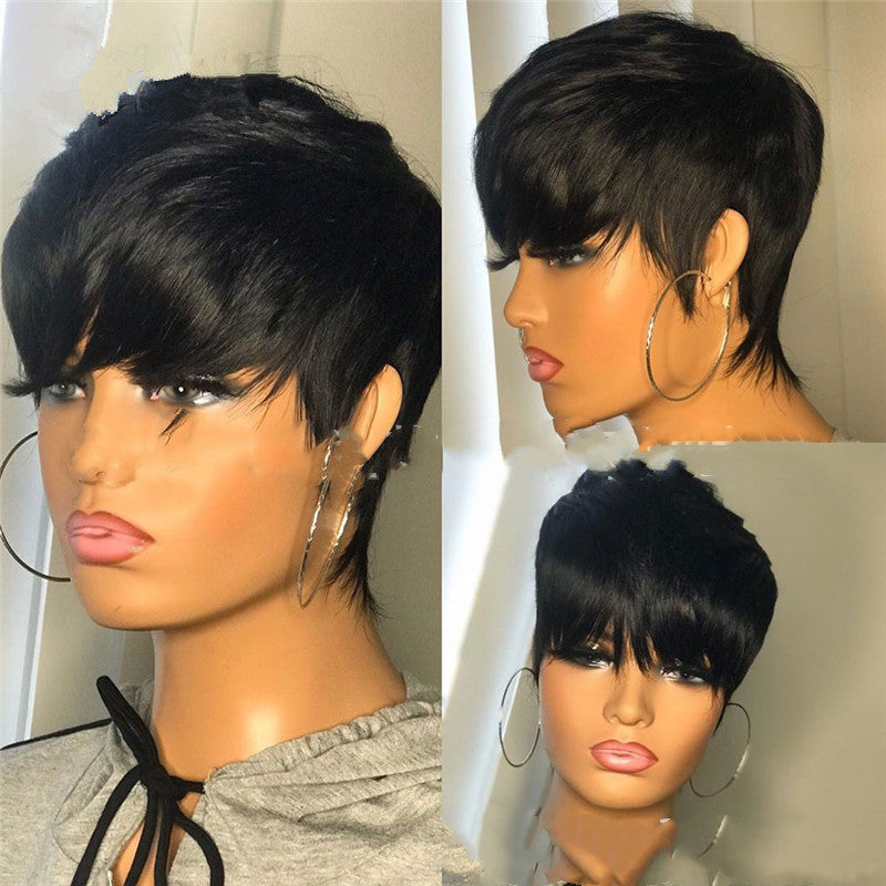 Short Hair Wig Women Black Synthetic