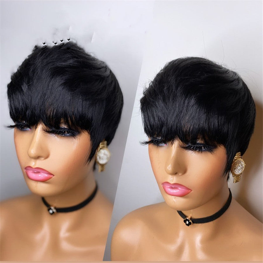 Short Hair Wig Women Black Synthetic