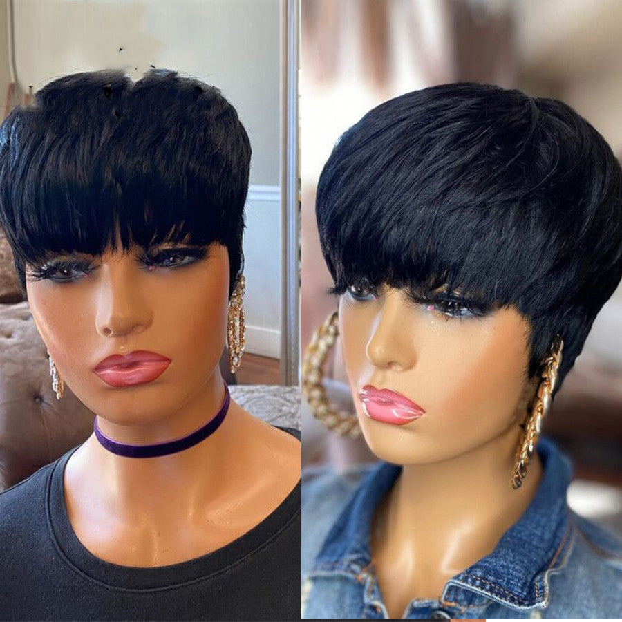 Short Hair Wig Women Black Synthetic