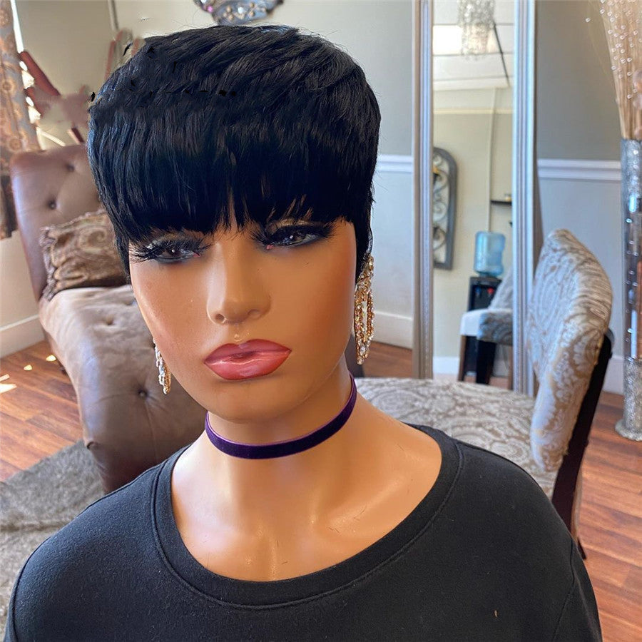 Short Hair Wig Women Black Synthetic