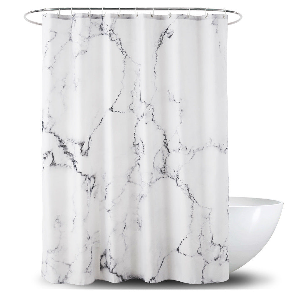 Marbled Waterproof Shower Curtain - Polyester Bathroom Fabric 180x180cm or 200cm