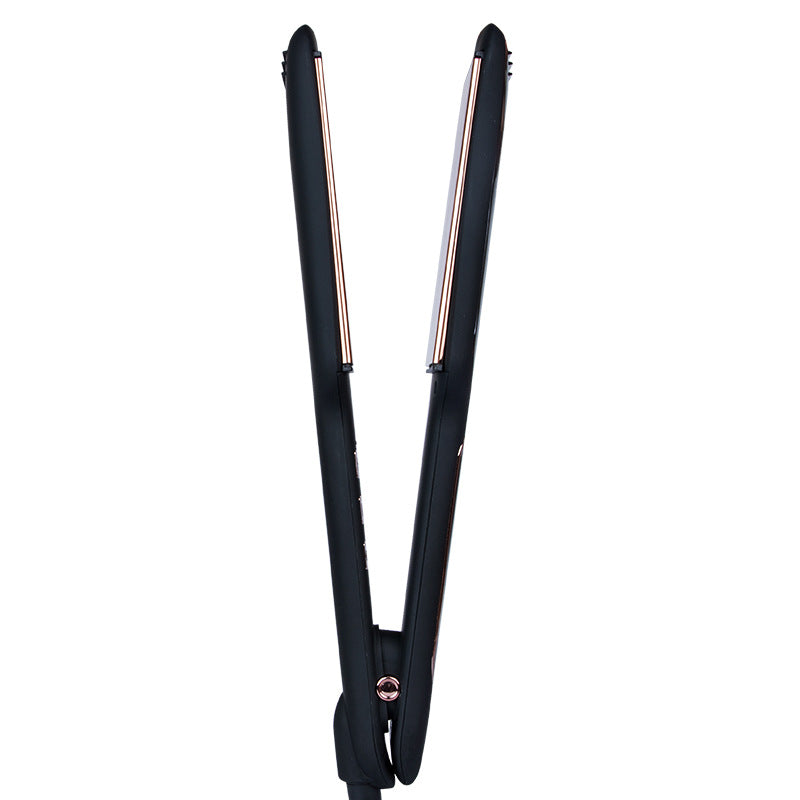 Black Wide Plate Hair Straightener with Temperature Control - Professional Styling Tool