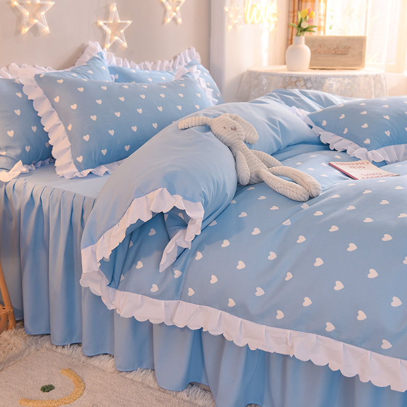 Four-Piece Bedding Set with Quilt Cover and Bed Skirt - Multiple Sizes & Styles
