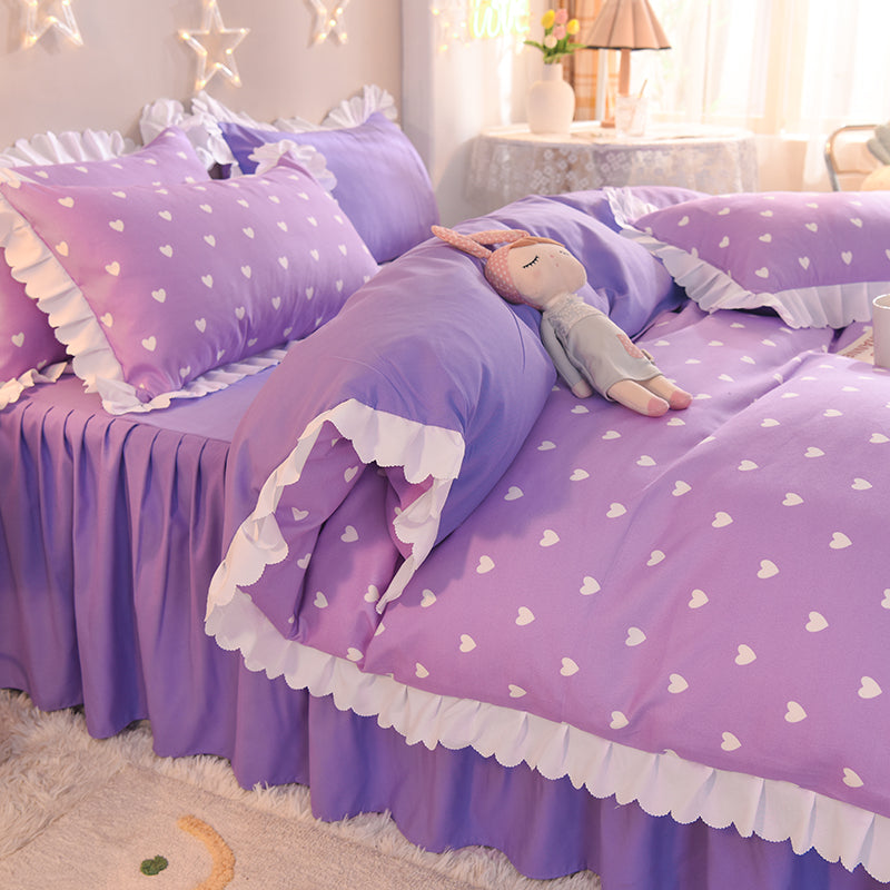 Four-Piece Bedding Set with Quilt Cover and Bed Skirt - Multiple Sizes & Styles