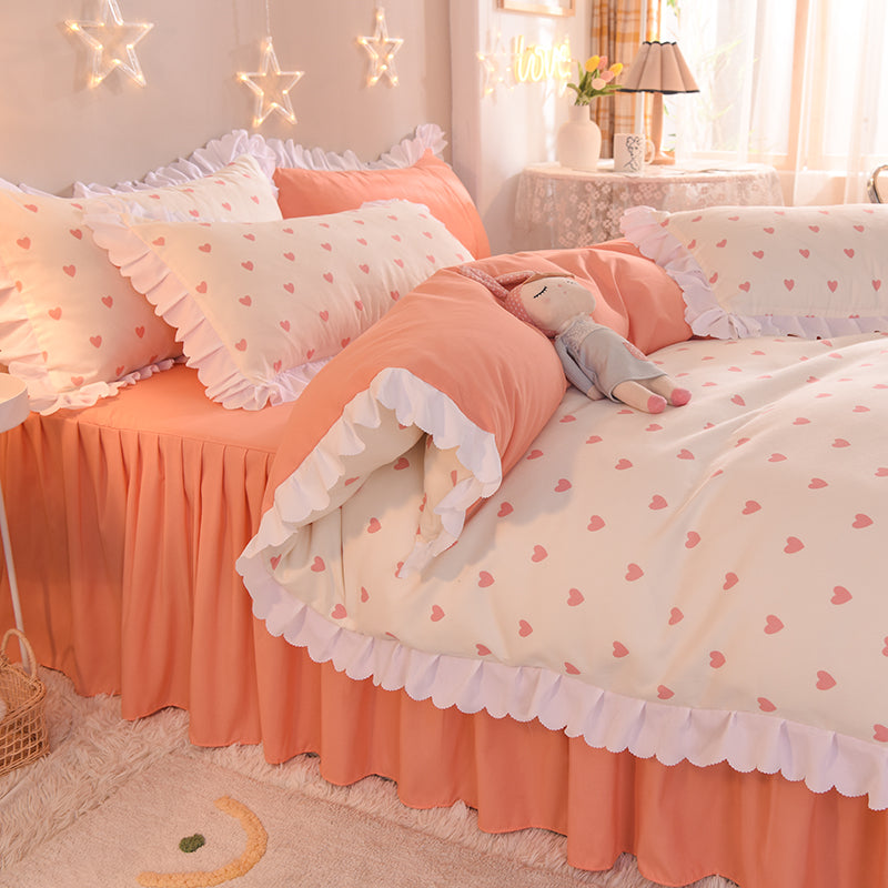 Four-Piece Bedding Set with Quilt Cover and Bed Skirt - Multiple Sizes & Styles