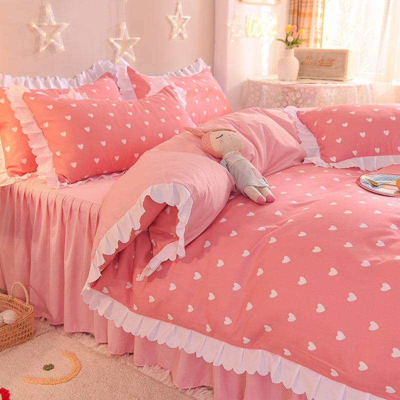 Four-Piece Bedding Set with Quilt Cover and Bed Skirt - Multiple Sizes & Styles