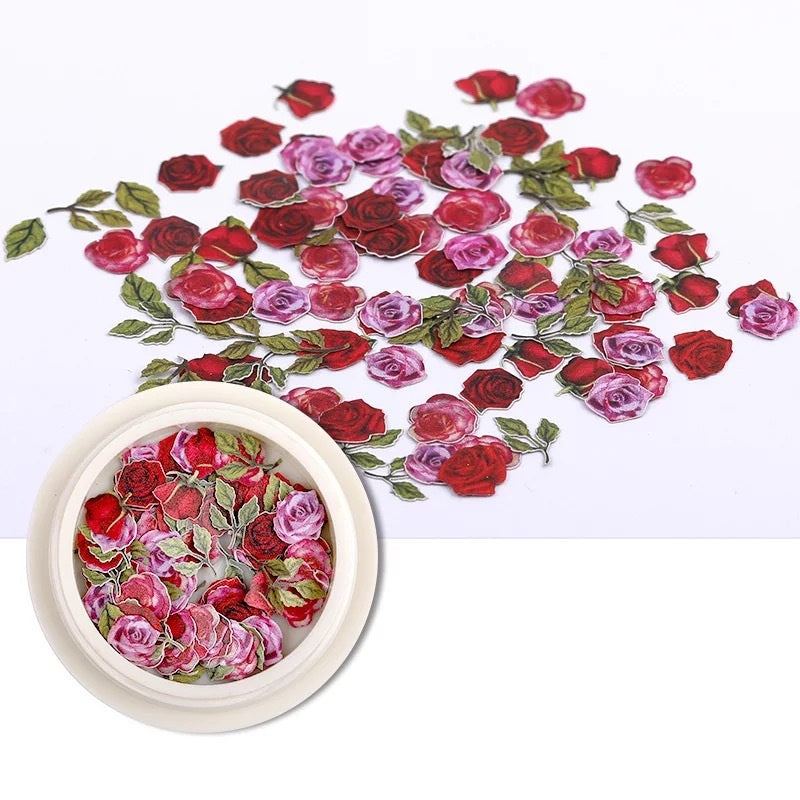 Nail Art Flower Decal Sheets 18 Color Flower Stickers for Manicure - 50 Pieces