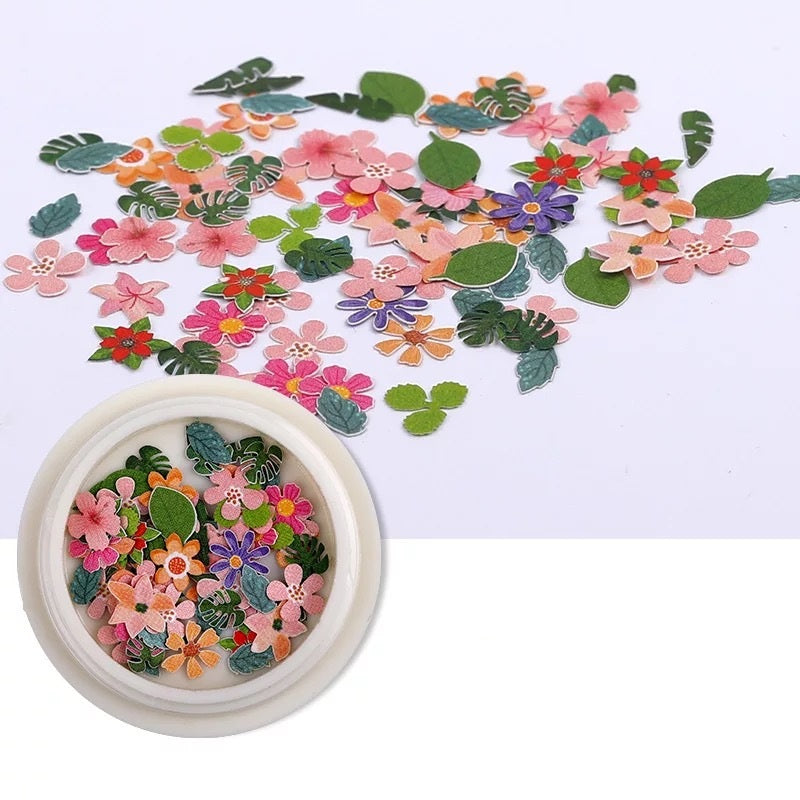 Nail Art Flower Decal Sheets 18 Color Flower Stickers for Manicure - 50 Pieces