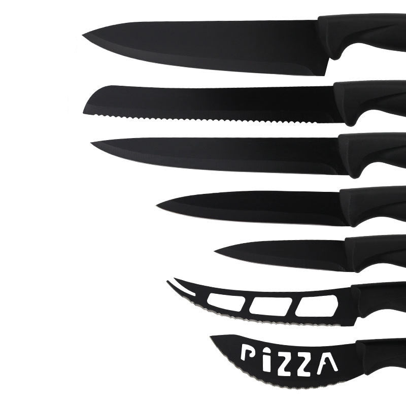 Stainless Steel Kitchen Knife Set with 17 Pieces - Chef, Bread, Cheese & Pizza Knives