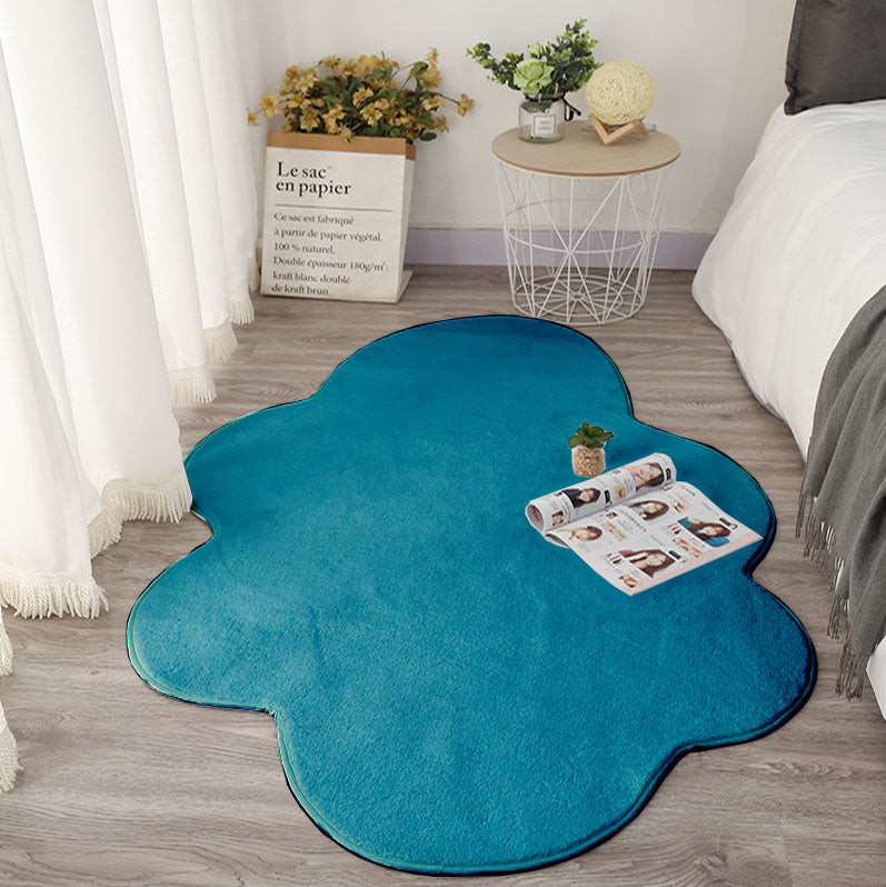 Cute White Cloud Floor Mat - Bedside Photo Carpet for Living Room & Bedroom