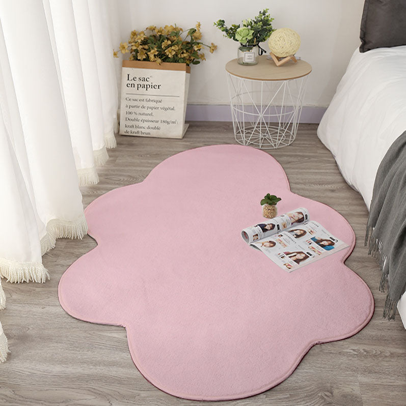 Cute White Cloud Floor Mat - Bedside Photo Carpet for Living Room & Bedroom