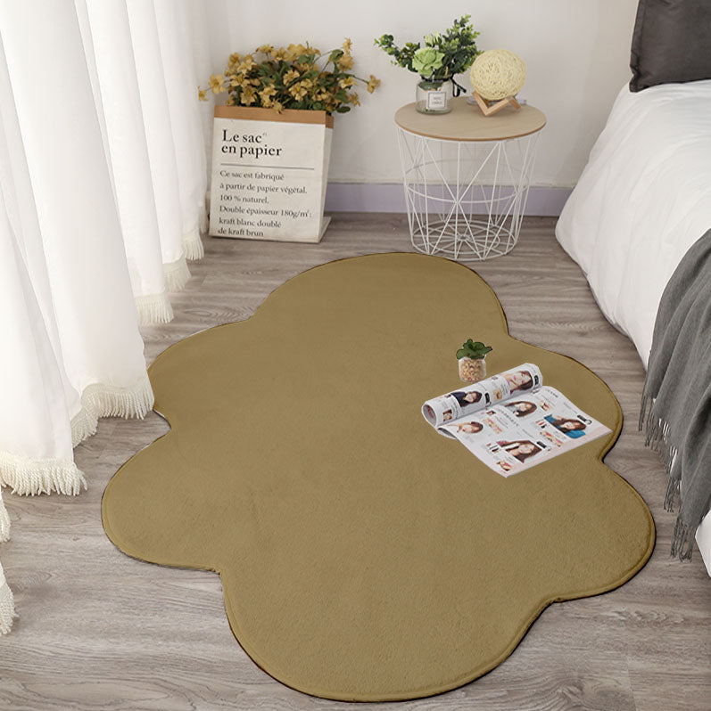 Cute White Cloud Floor Mat - Bedside Photo Carpet for Living Room & Bedroom