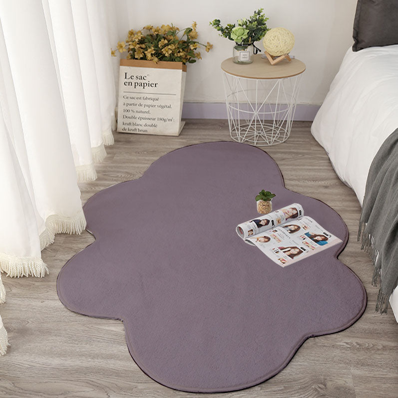 Cute White Cloud Floor Mat - Bedside Photo Carpet for Living Room & Bedroom