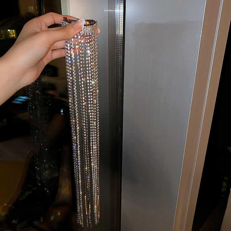 Diamond Tassel Hairpin for Women - Silver Alloy Hair Accessory