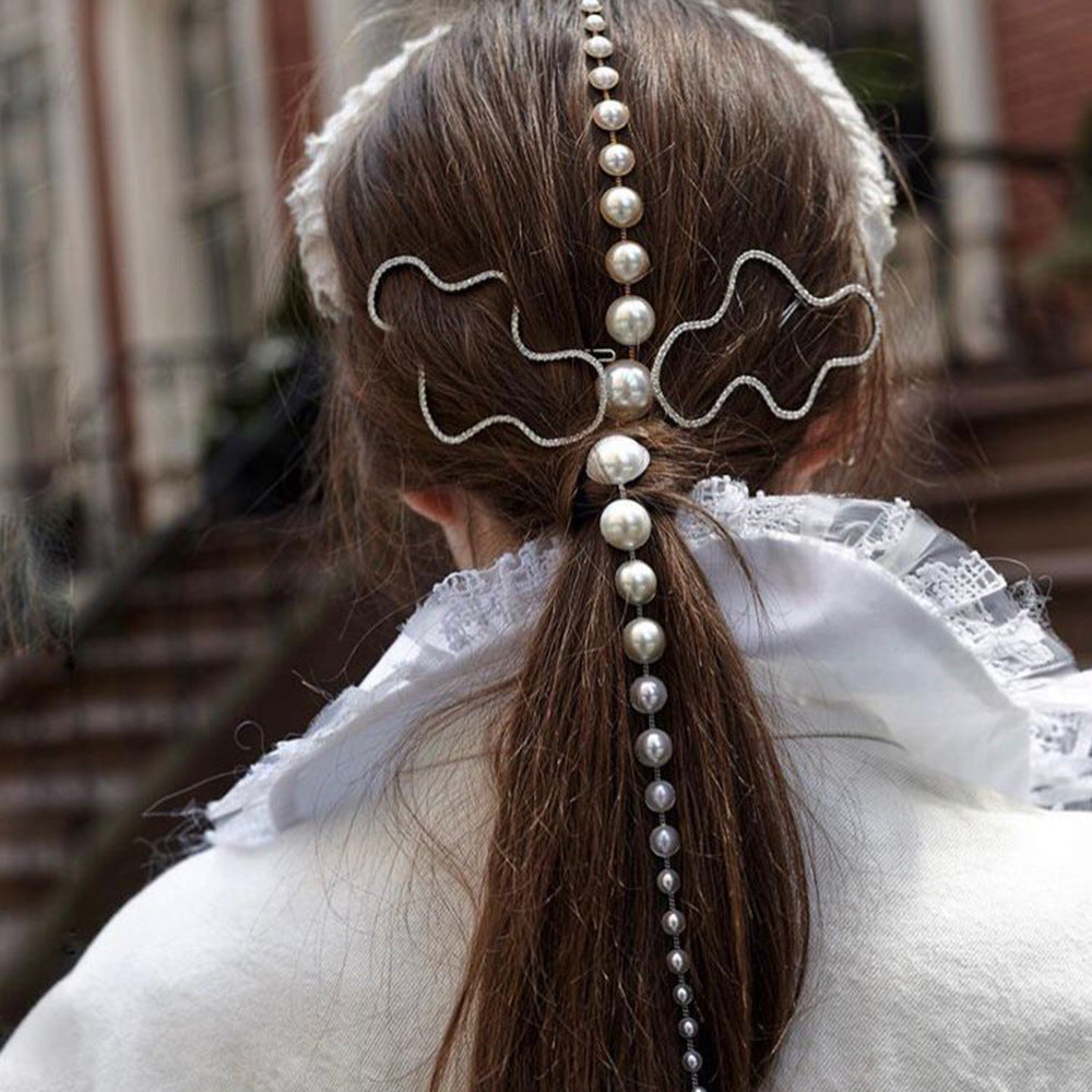 Personalized Retro Pearl Hairpin - A Word Clip