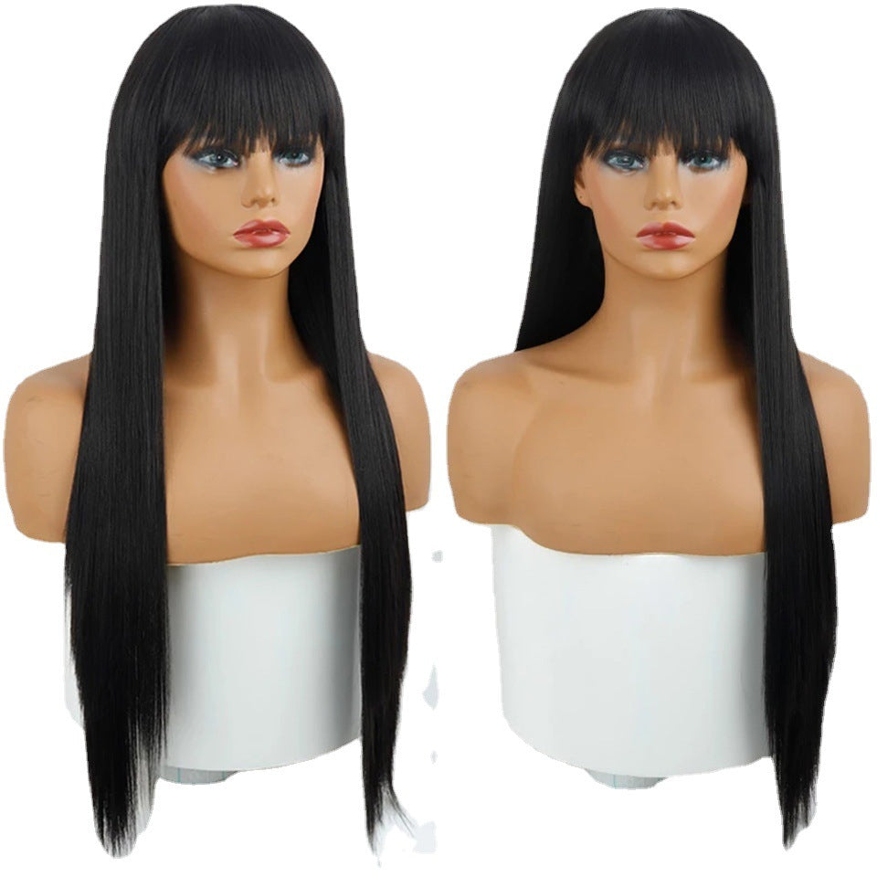 Long Straight Synthetic Wig with Bangs