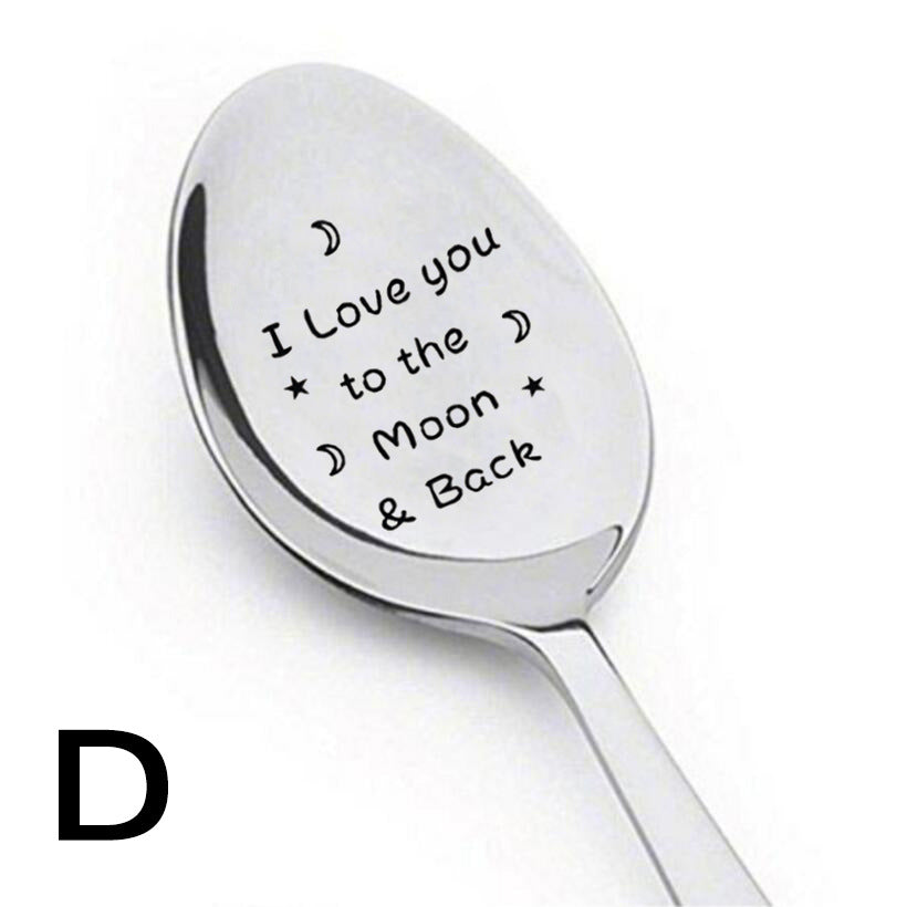 Stainless Steel Meal Spoon - Engraved Cross-Border Ice Spoon, Multiple Sizes