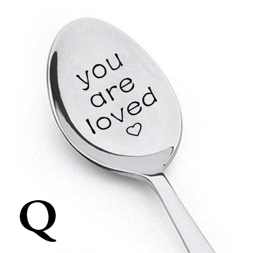 Stainless Steel Meal Spoon - Engraved Cross-Border Ice Spoon, Multiple Sizes