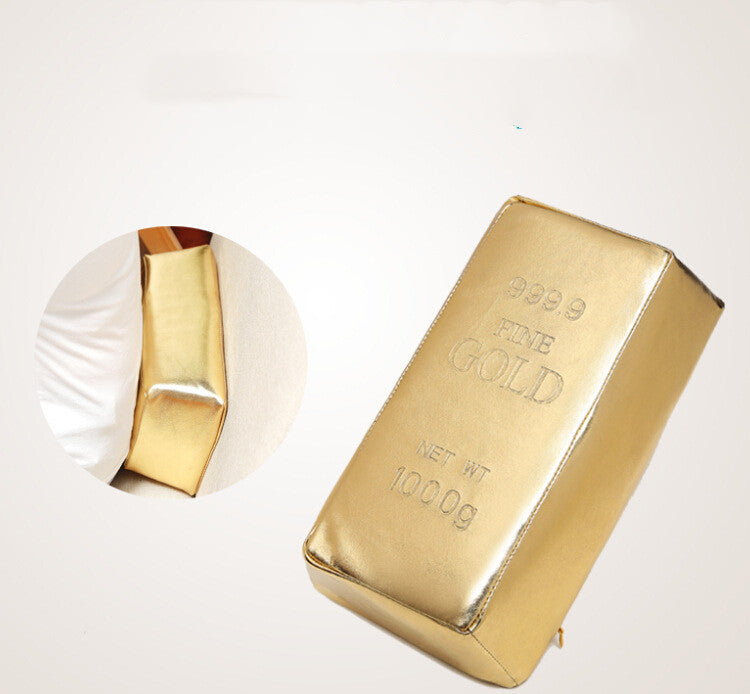 Rectangular Decorative Pillows with Gold and Silver Brick Design - Home & Garden